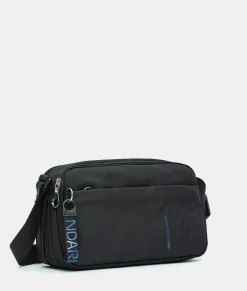 New Mandarina Duck MD20 Expandable Double Zip Crossbody Bag Black