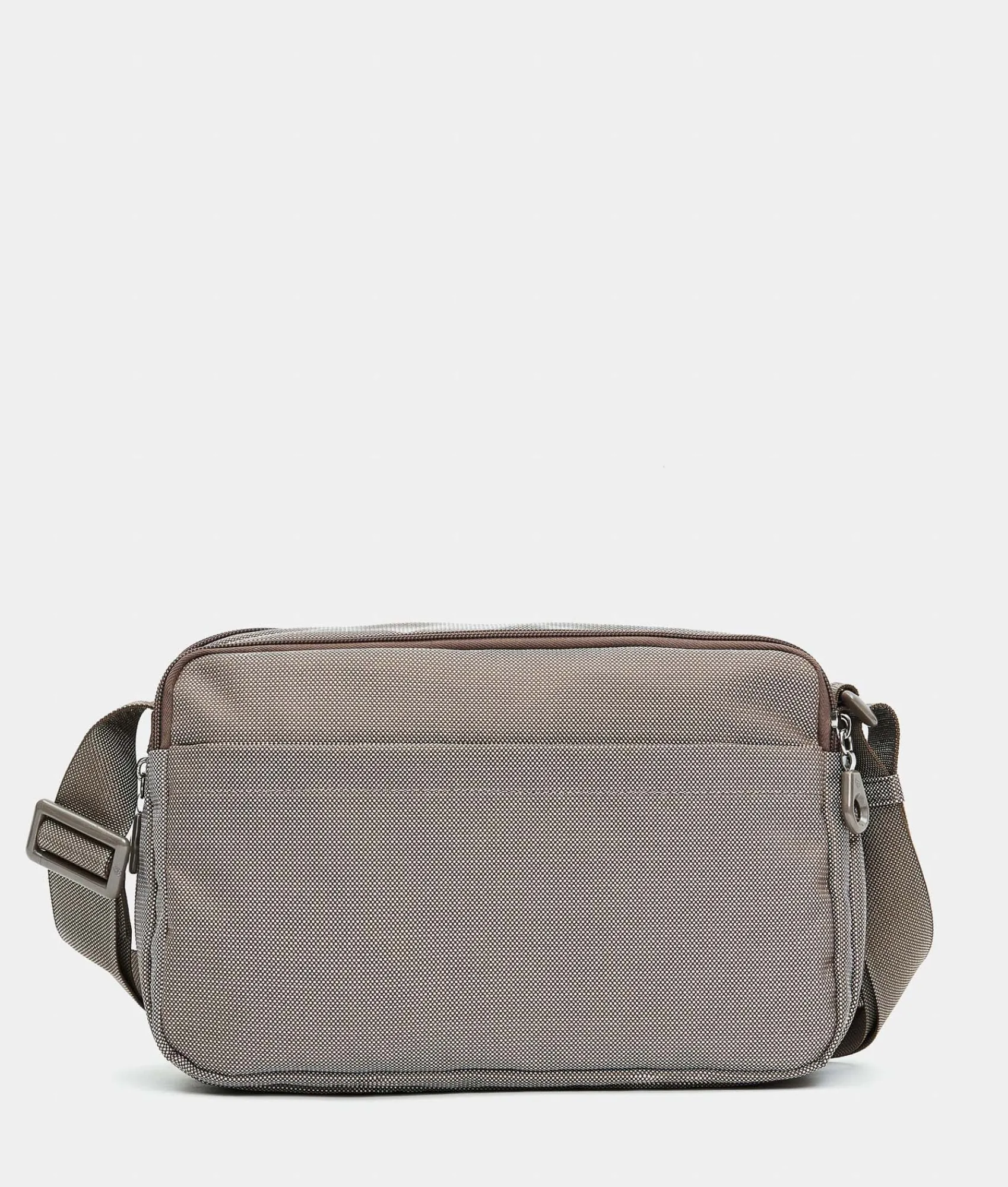 New Mandarina Duck MD20 Expandable Double Zip Crossbody Bag Taupe