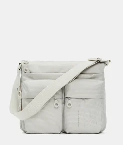 Clearance Mandarina Duck MD20 Large .Expandable Crossbody Bag WhitecapGrey