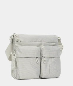 Clearance Mandarina Duck MD20 Large .Expandable Crossbody Bag WhitecapGrey