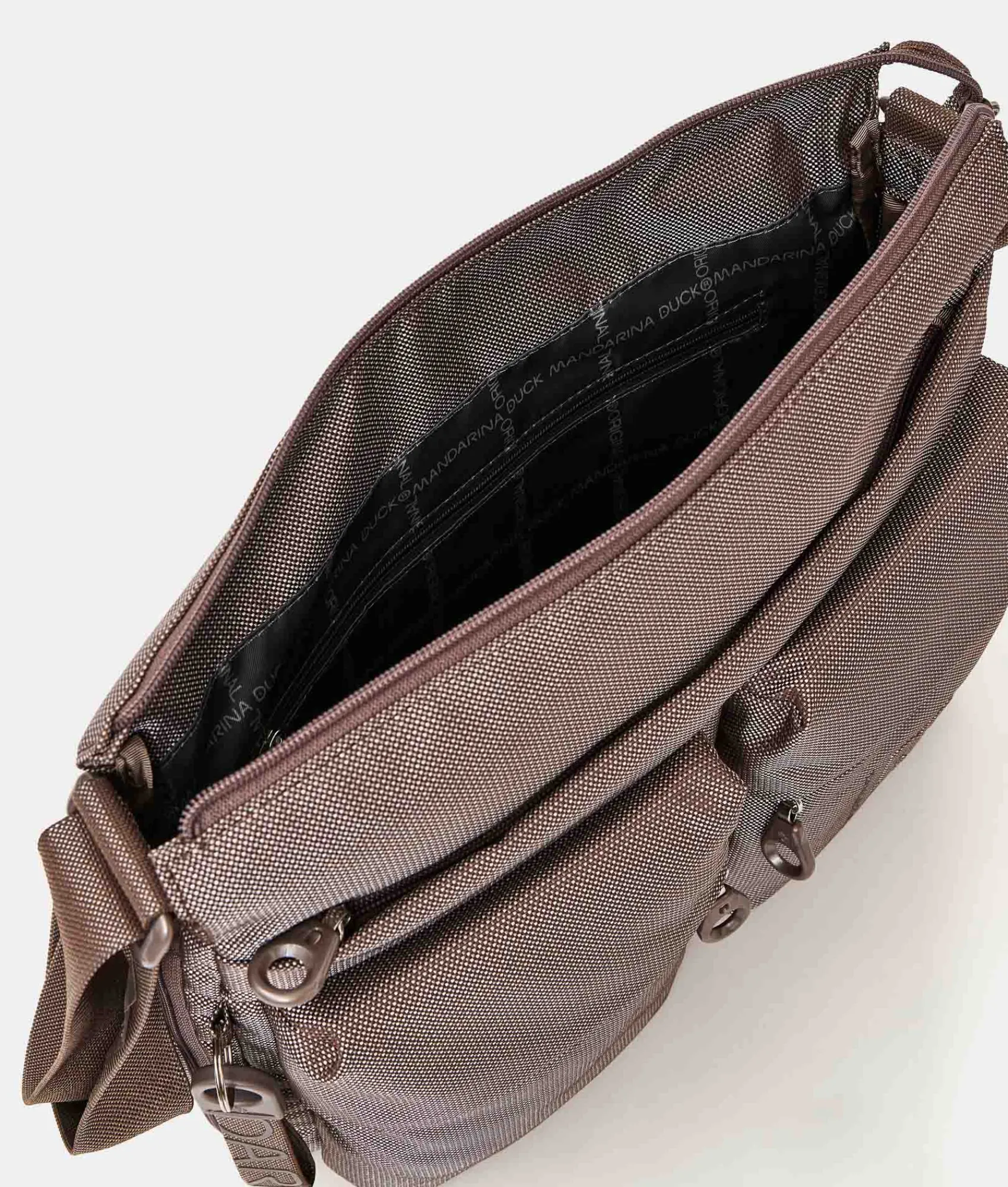 Hot Mandarina Duck MD20 Large .Expandable Crossbody Bag Taupe