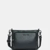 Outlet Mandarina Duck MELLOW LEATHER Flact Squared Crossbody Bag Nero