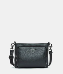 Outlet Mandarina Duck MELLOW LEATHER Flact Squared Crossbody Bag Nero