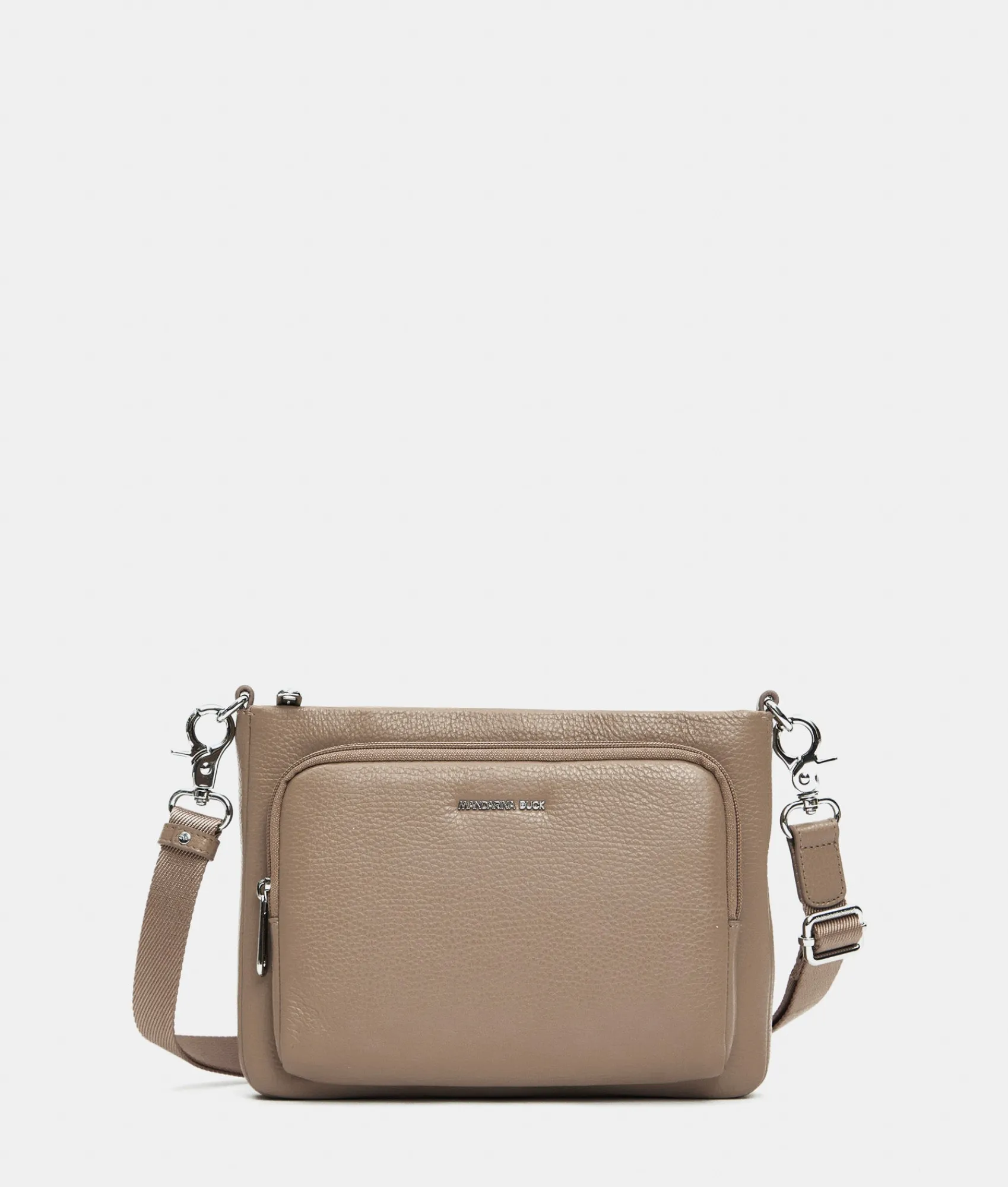 Discount Mandarina Duck MELLOW LEATHER Flact Squared Crossbody Bag WarmTaupe