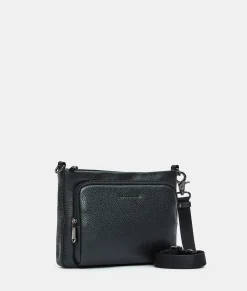 Outlet Mandarina Duck MELLOW LEATHER Flact Squared Crossbody Bag Nero