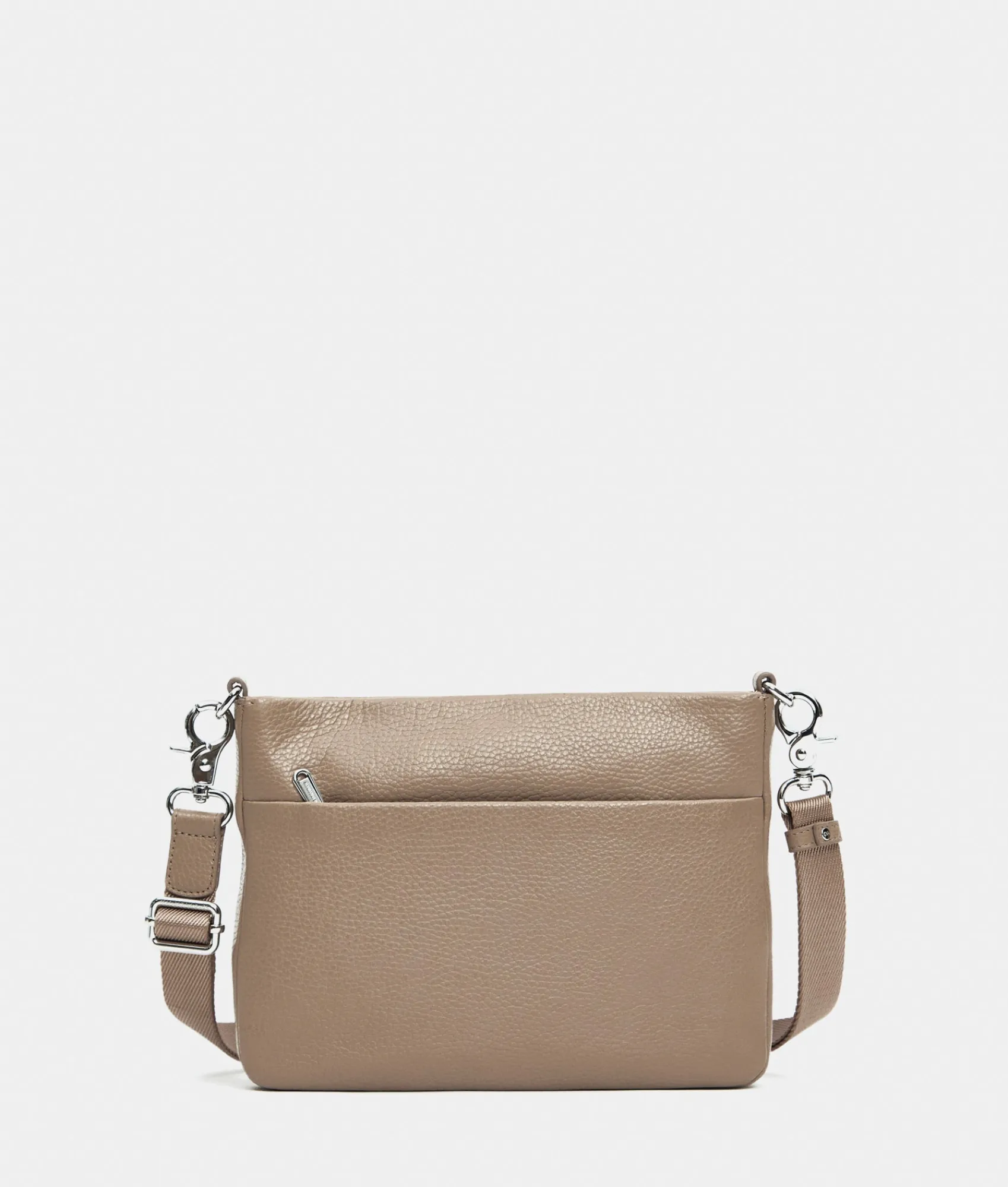 Discount Mandarina Duck MELLOW LEATHER Flact Squared Crossbody Bag WarmTaupe