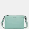 Best Mandarina Duck MELLOW LEATHER Large Triple Pochette IcebergGreen