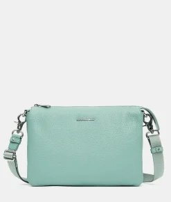 Best Mandarina Duck MELLOW LEATHER Large Triple Pochette IcebergGreen