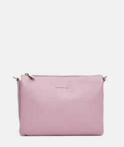 Outlet Mandarina Duck MELLOW LEATHER Large Triple Pochette LilacRose