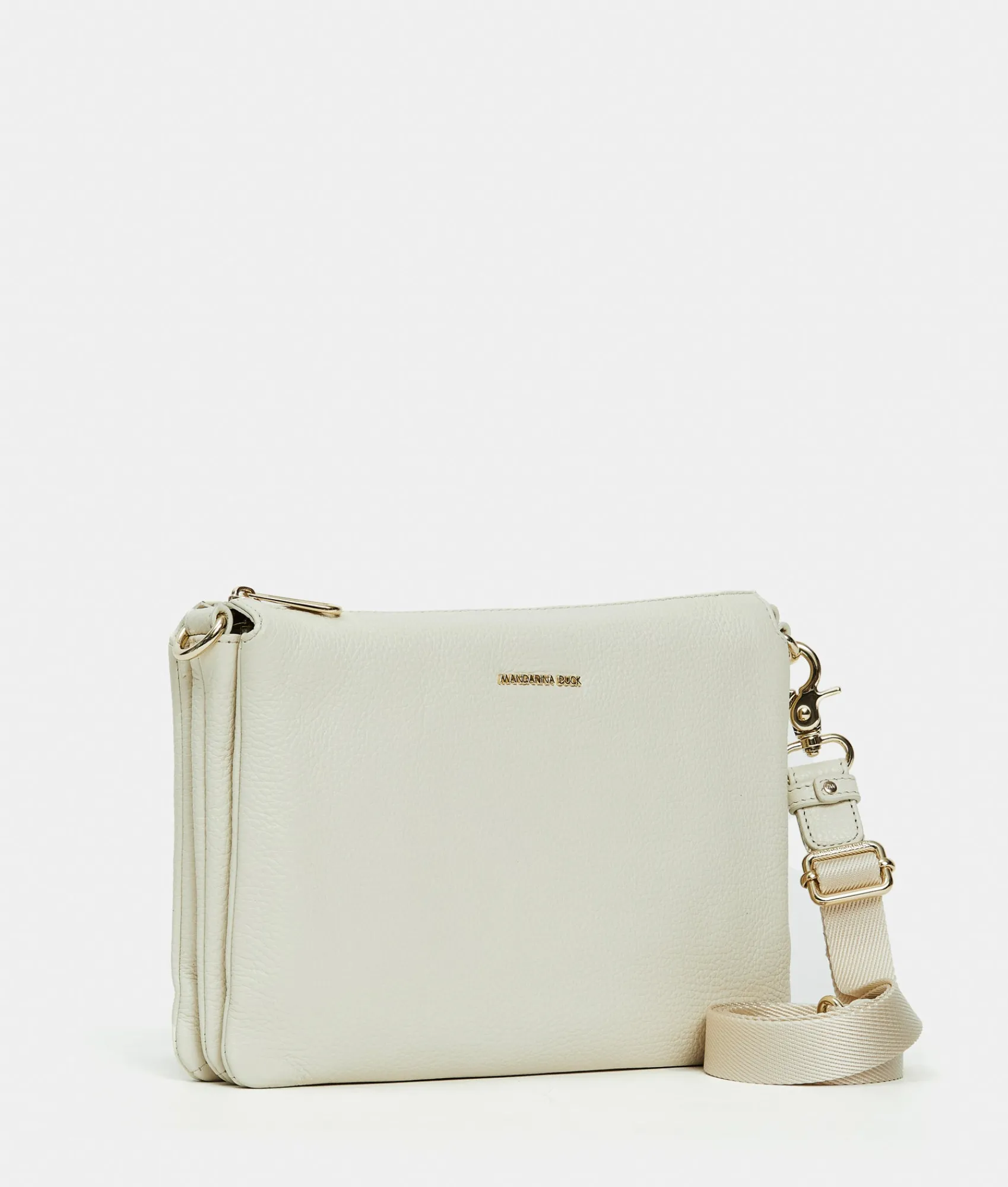 Online Mandarina Duck MELLOW LEATHER Large Triple Pochette Almond