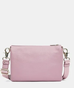 Outlet Mandarina Duck MELLOW LEATHER Large Triple Pochette LilacRose