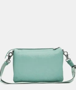 Best Mandarina Duck MELLOW LEATHER Large Triple Pochette IcebergGreen