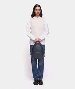 Discount Mandarina Duck MELLOW LEATHER Medium Backpack DressBlue