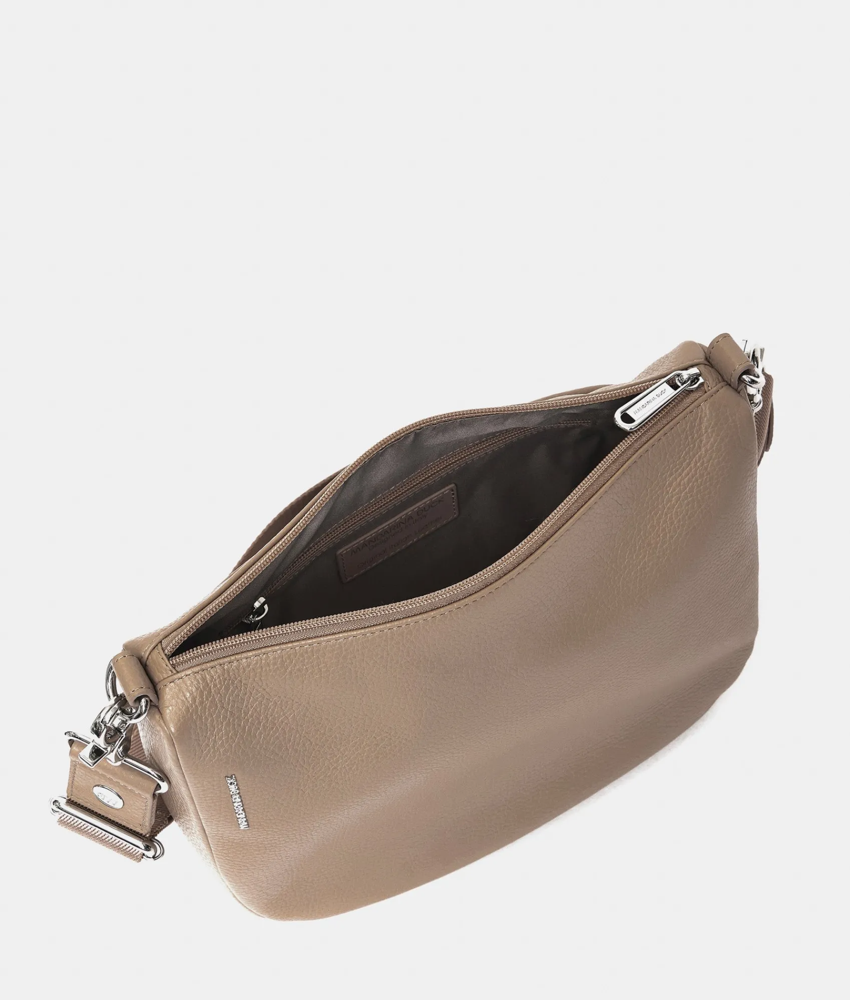 Discount Mandarina Duck MELLOW LEATHER Medium Crossbody Bag WarmTaupe