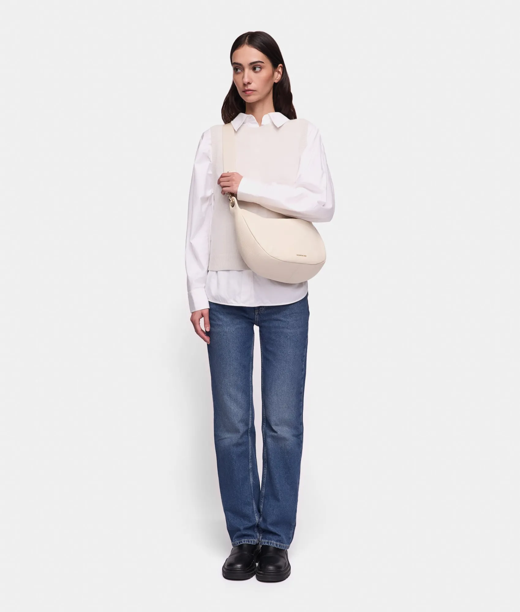 Hot Mandarina Duck MELLOW LEATHER Shoulder Bag Almond