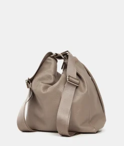 Discount Mandarina Duck MELLOW LEATHER Shoulder Bag WarmTaupe