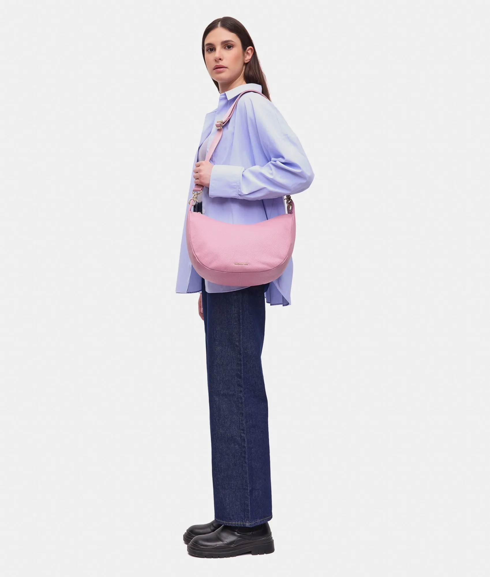 Sale Mandarina Duck MELLOW LEATHER Small Crossbody Bag LilacRose
