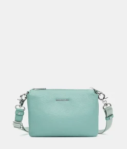 Fashion Mandarina Duck MELLOW LEATHER Small Crossbody Bag IcebergGreen