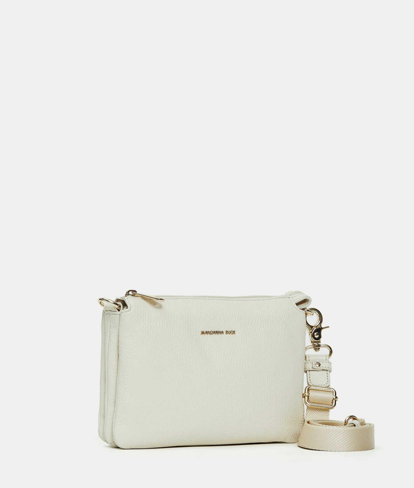 Outlet Mandarina Duck MELLOW LEATHER Small Crossbody Bag Almond