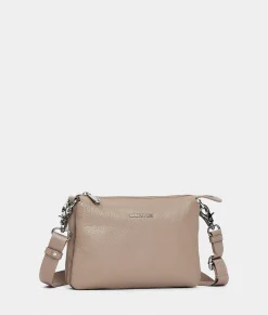 Sale Mandarina Duck MELLOW LEATHER Small Crossbody Bag WarmTaupe