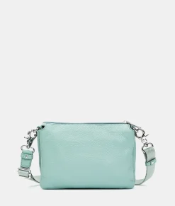 Fashion Mandarina Duck MELLOW LEATHER Small Crossbody Bag IcebergGreen