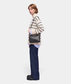 Fashion Mandarina Duck MELLOW LEATHER Small Crossbody Bag Nero