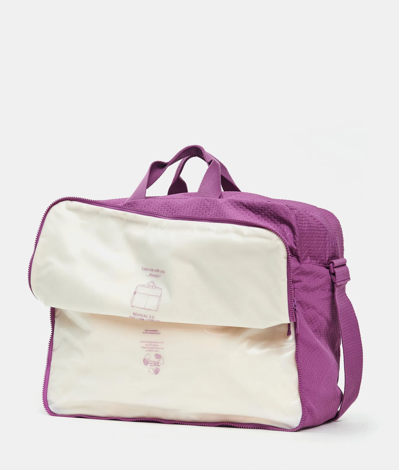 Hot Mandarina Duck REVIVAL 2.0 Foldable Boxy Duffle Orchid