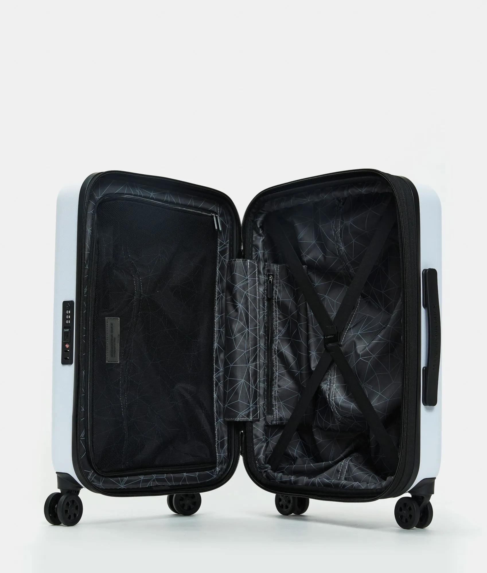 Hot Mandarina Duck TANK Expandable Cabin Trolley | cm 55X35X23 OpticalWhite