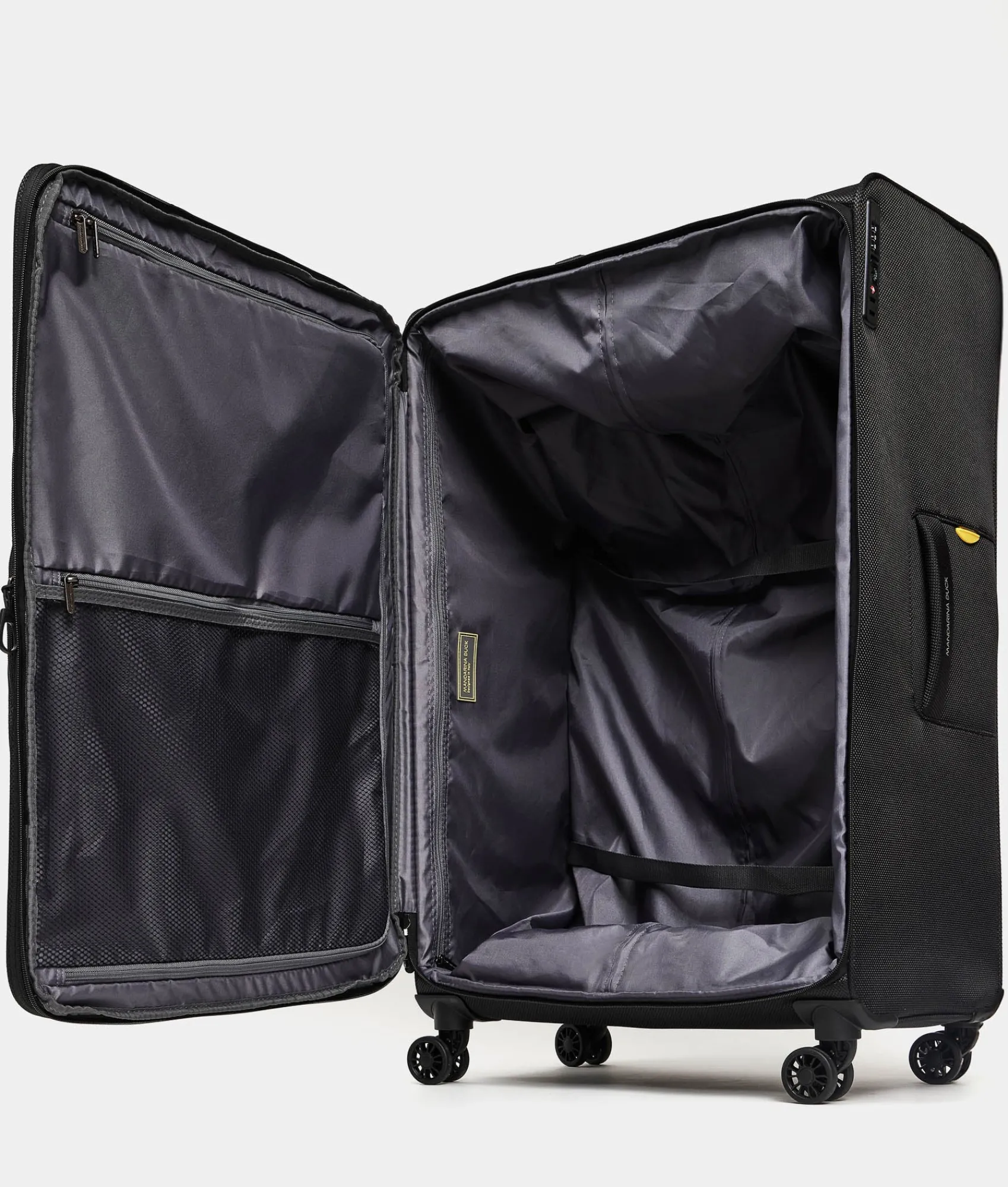Sale Mandarina Duck ZEPHYR Extra-Large Soft Expandable Trolley (4 Wheels) | cm 83 X 53 X 32/35.5 Black