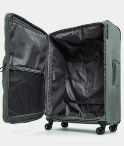 New Mandarina Duck ZEPHYR Extra-Large Soft Expandable Trolley (4 Wheels) | cm 83 X 53 X 32/35.5 IcebergGreen