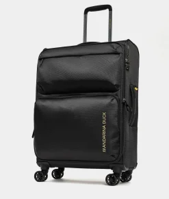 Clearance Mandarina Duck ZEPHYR Medium Soft Expandable Trolley (4 Wheels) | cm 67 X 43 X 25/28 Black
